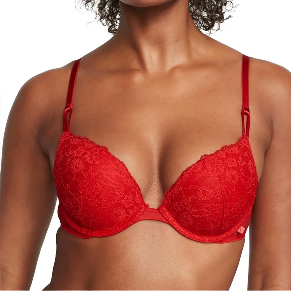 Victoria Secret Sexy Tee Sophia Lace Rose Red Push-Up Bra